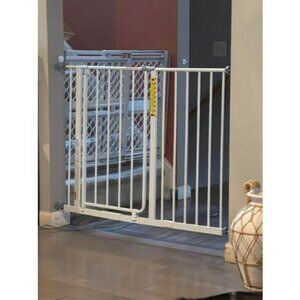 Easy Open 47-Inch Super Wide Walk Thru Baby Gate, Bonus Kit